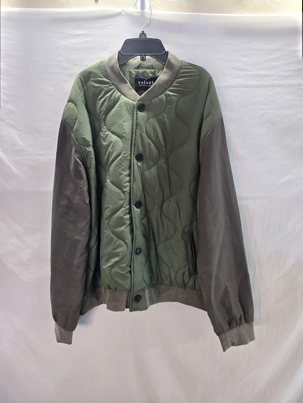VELVET by Graham & Spencer Men's 2XL Maison Quilted Jacket Olive Green